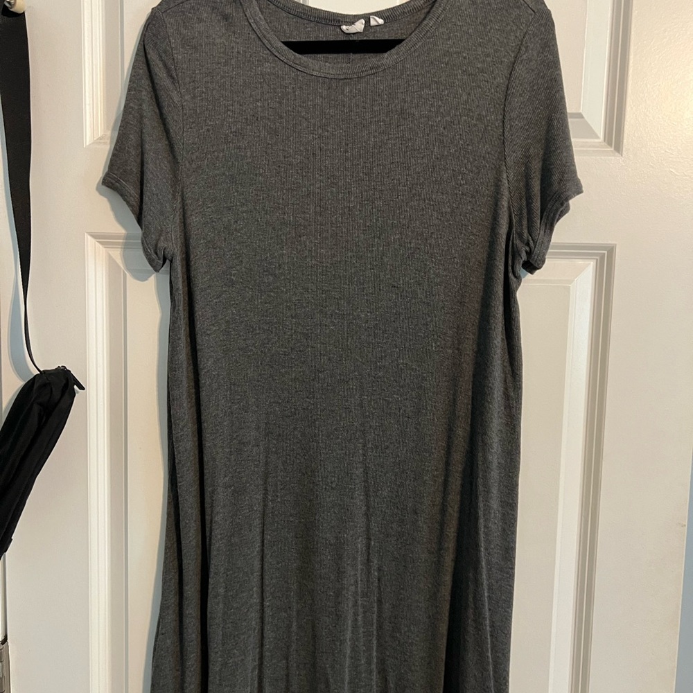 Gray Short Sleeve Dress